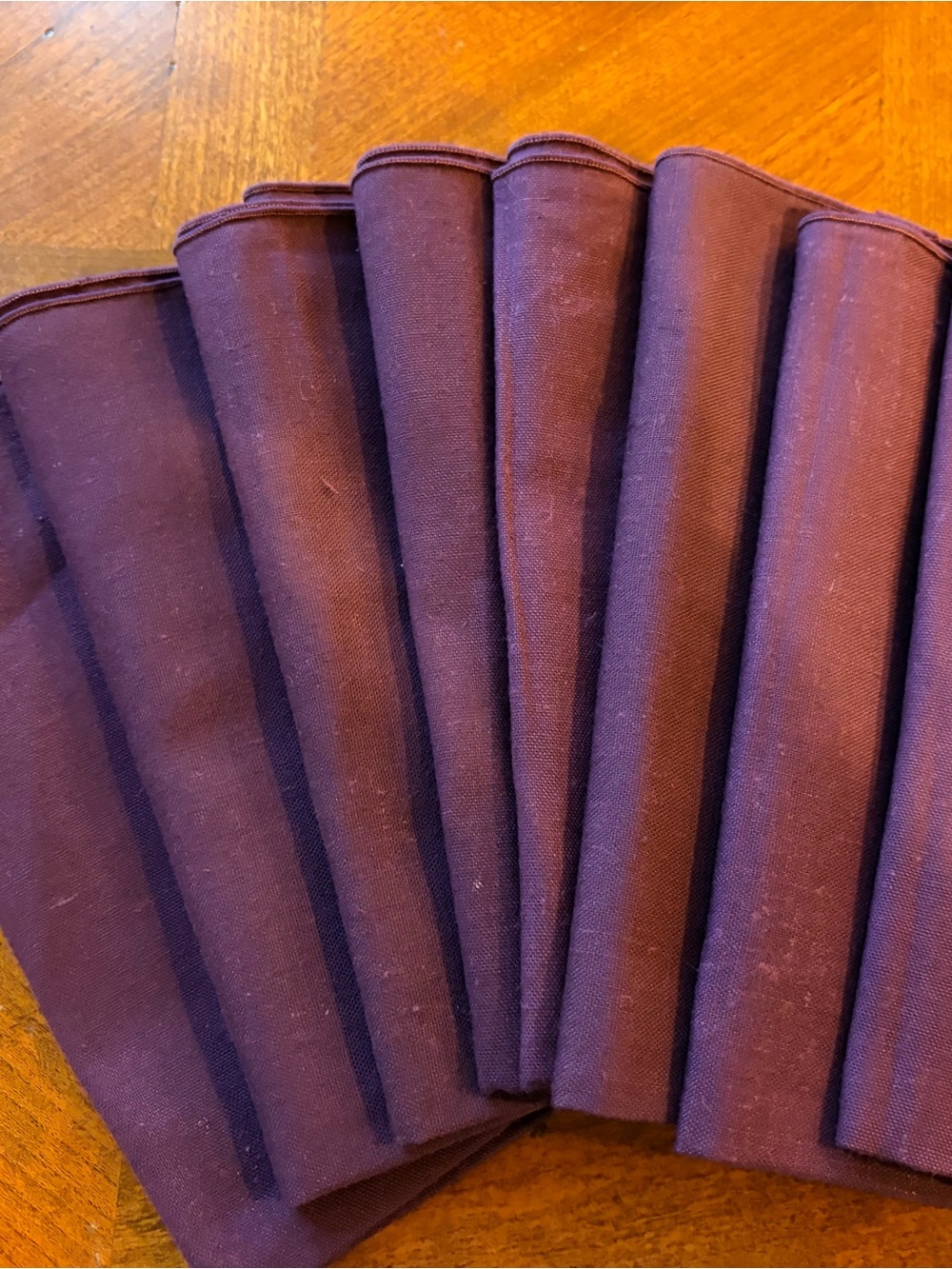 Set of Plum Purple Fabric Napkins - set of 8